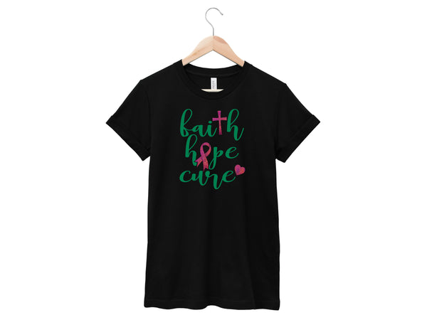 Breast Cancer - Faith, Hope, Cure Shirt