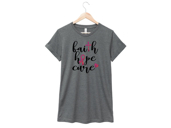 Breast Cancer - Faith, Hope, Cure Shirt