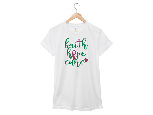 Breast Cancer - Faith, Hope, Cure Shirt