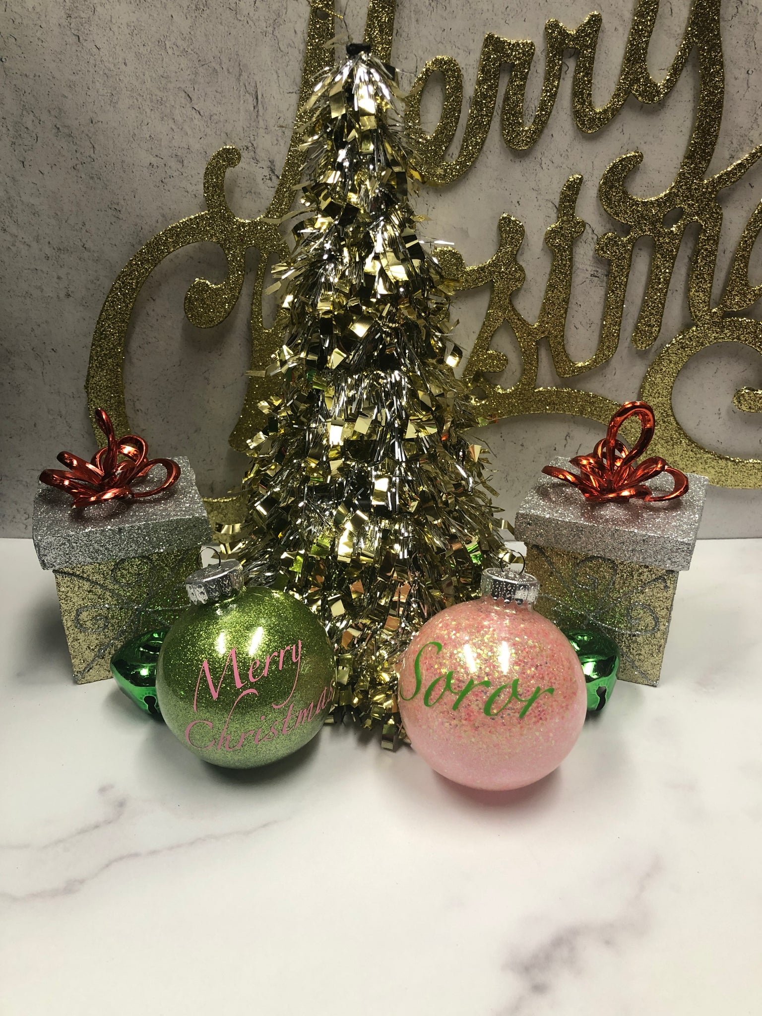 Soror Glitter Ornament - Personalized