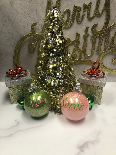 Soror Glitter Ornament - Personalized