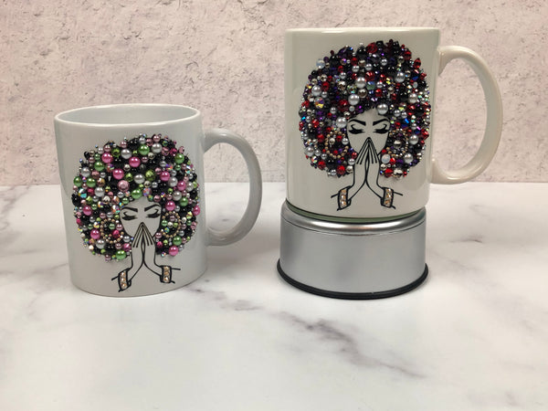 Bling Mug - Praying Afro Lady