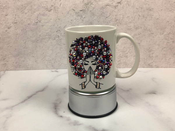 Bling Mug - Praying Afro Lady