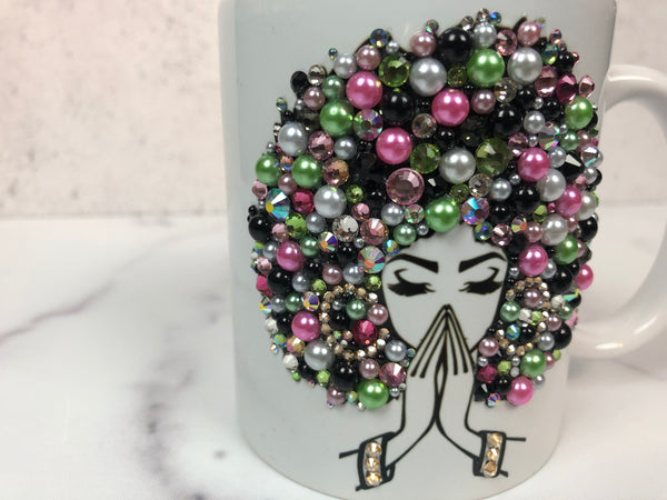 Bling Mug - Praying Afro Lady